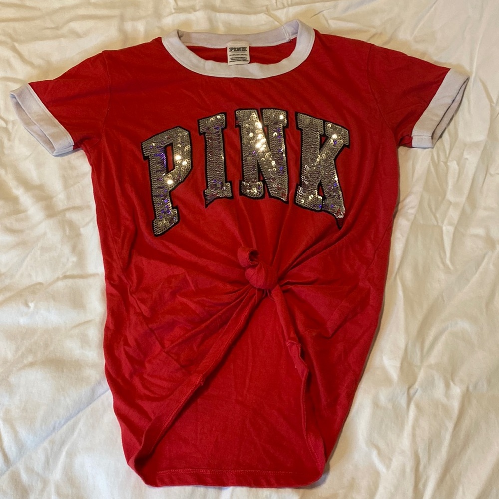 Cute red and sequin shirt from PINK!